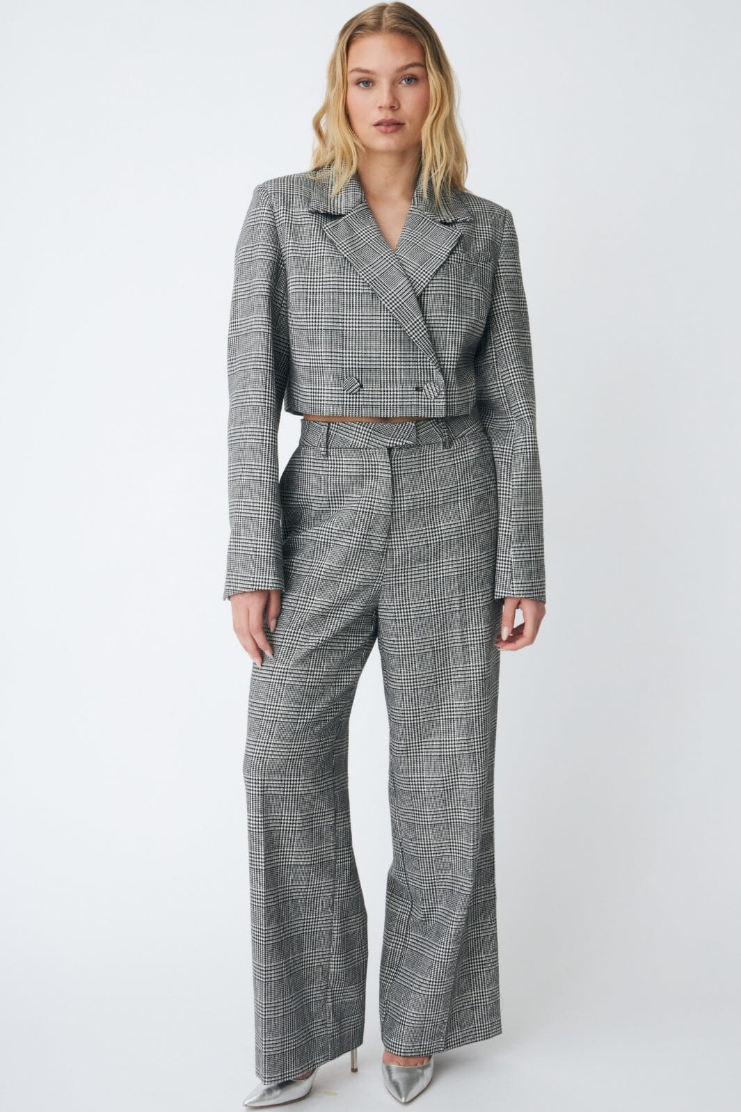 Cras - Mancy Pants C578 - 9993 Black Silver Check Bukser 