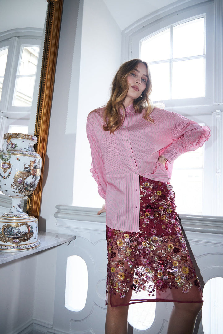 Cras - Tulum Shirt C476 - 4018 Pink Red Stripe Skjorter 