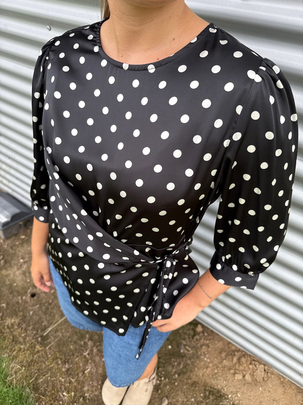 Dear Molly - Dot Top 155563C - Black W.white Dots Toppe 