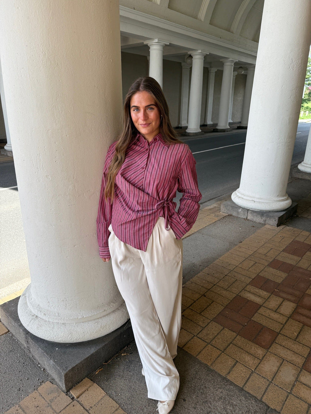 Dear Molly - Lily 162544B - Wine Red W.strip Skjorter 