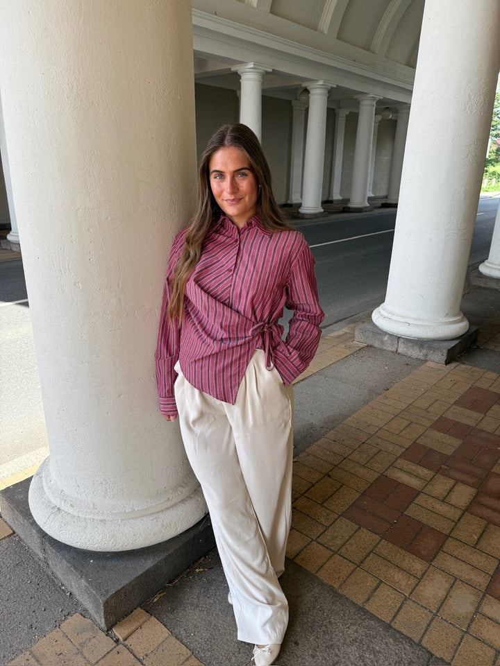 Dear Molly - Lily 162544B - Wine Red W.strip Skjorter 