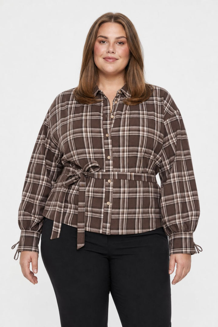 Dear Molly - Quilt Twist Skjorte Ch171499b - Brunt Ternet - XXL