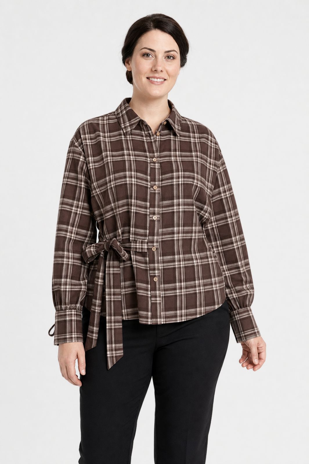 CE_IMG - Dear Molly - Quilt Twist Skjorte  Ch171499b  - Brune tern - S