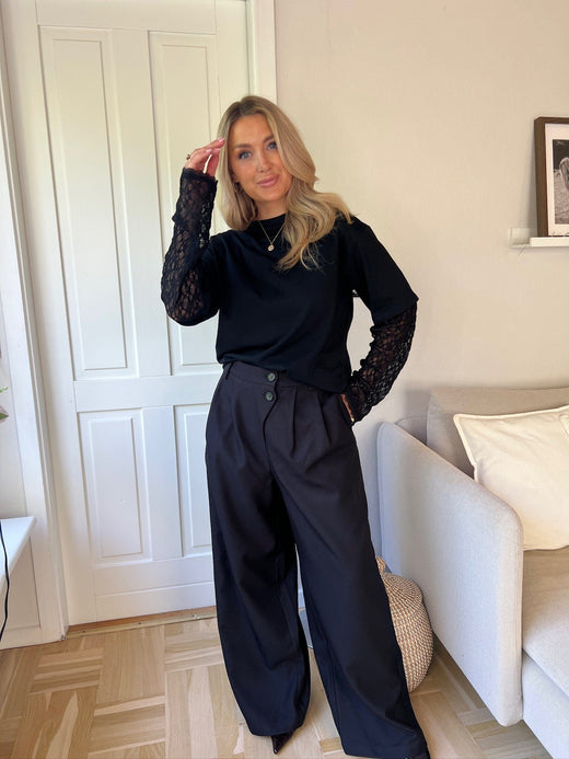Dear Molly - Suit Pants Wide - Black Bukser 