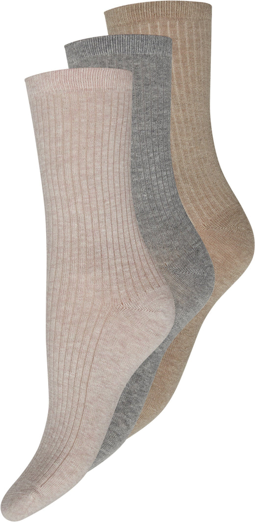 Decoy - 3-Pack Ankle Sock Cotton 20226-75 - 10094 - Multifarvet Strømper 