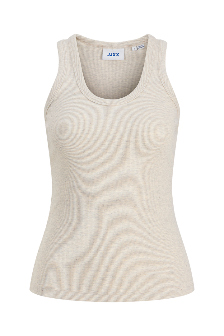 Jjxx - Jxfrida Sl U-Neck Top - 5018836 Oatmeal Melange