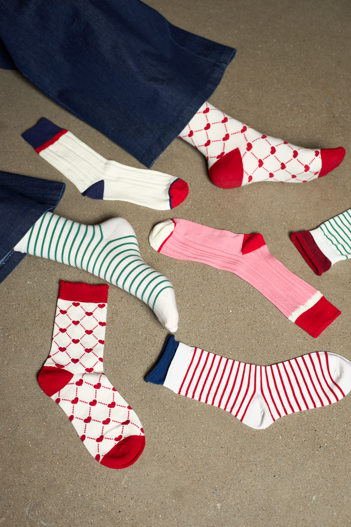 Black Colour - Bcwilhelmine Sock 8502 - Green Stripe