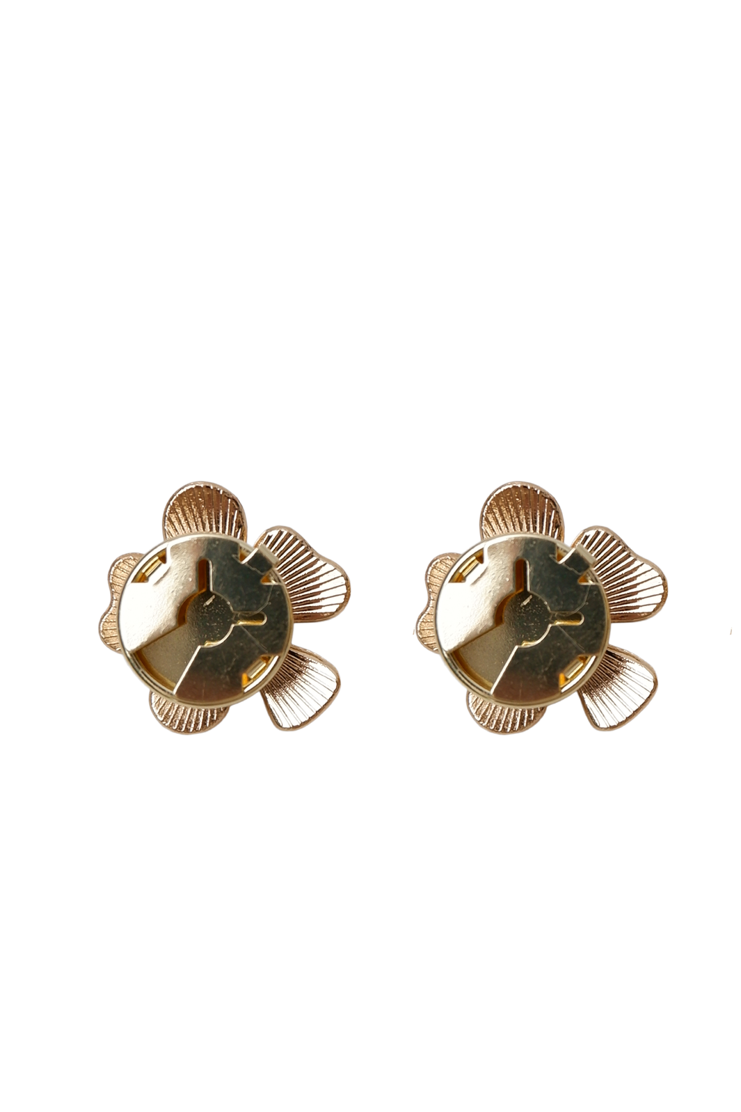 Black Colour - Bcjelline Button Covers, 2 Pcs. Set 4539 - Gold Coloured