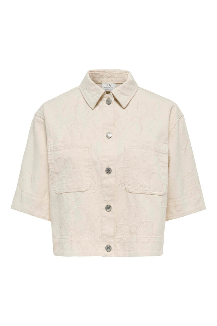 JDY - Jdyhavanna S/S Emb Shirt - 5140640 Ecru Embroidery