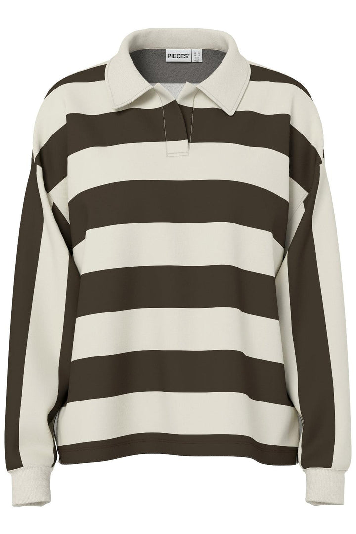 Pieces - Pcfilucca Ls Loose Polo Shirt - 5080297 Delicioso Birch