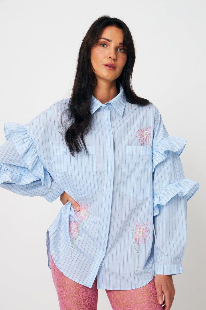 Cras - Florette Shirt C608 - 8043 - 8043 Light Blue Stripe Skjorter 