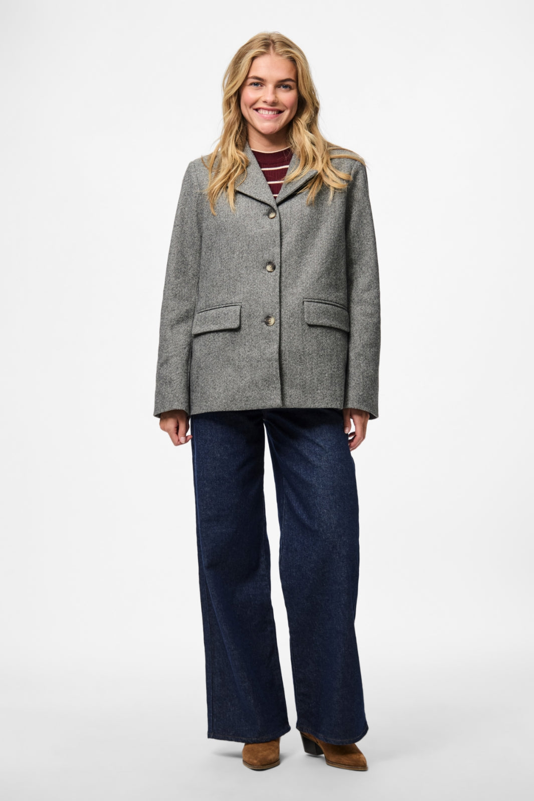 Pieces - Pcbianca Ls Blazer Jacket - 4808371 Black Melange