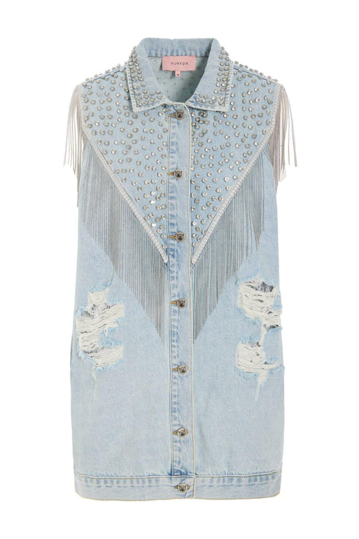 Hunkøn - Priya Gem Vest 26089 - Light Denim Veste 