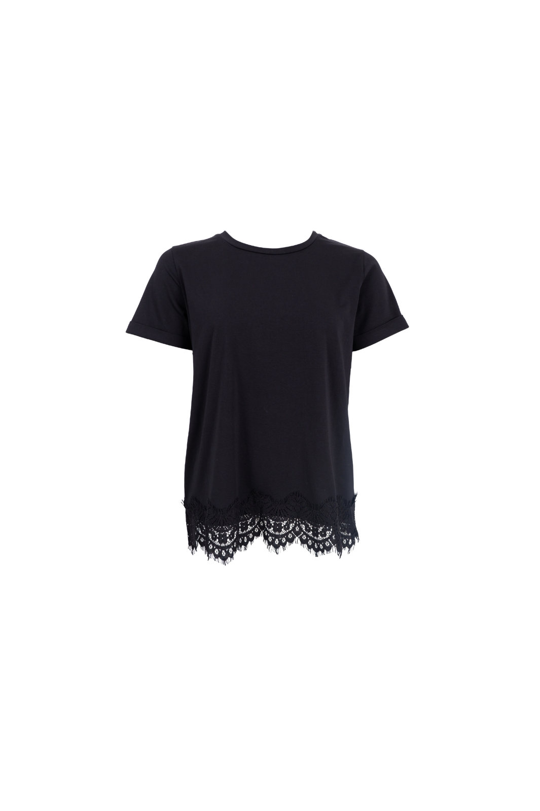 Black Colour - Bcmay Ss Lace Tee 40920 - Shirts - Black