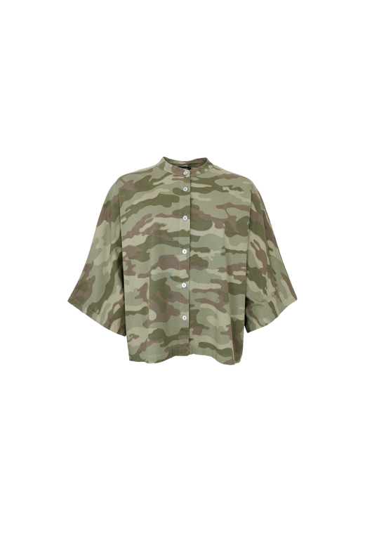 Black Colour - Bcally Loose Shirt 41145 - Camouflage