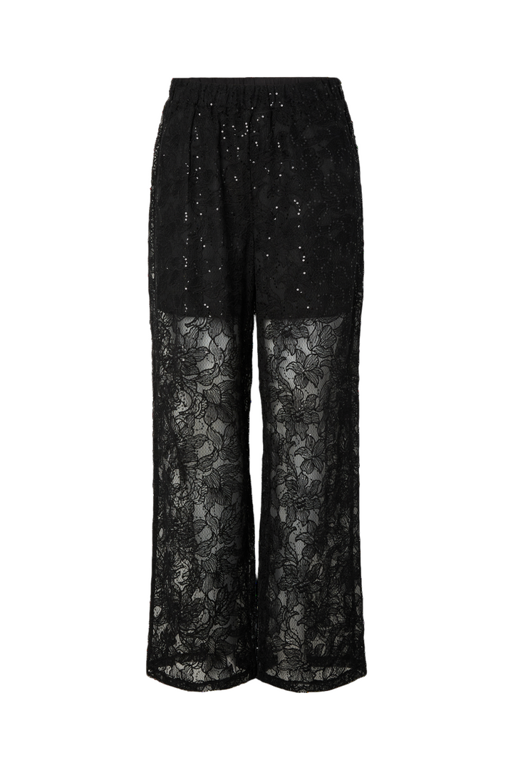 Pieces - Pclouise Straight Pants - 5039172 Black Black Sequins