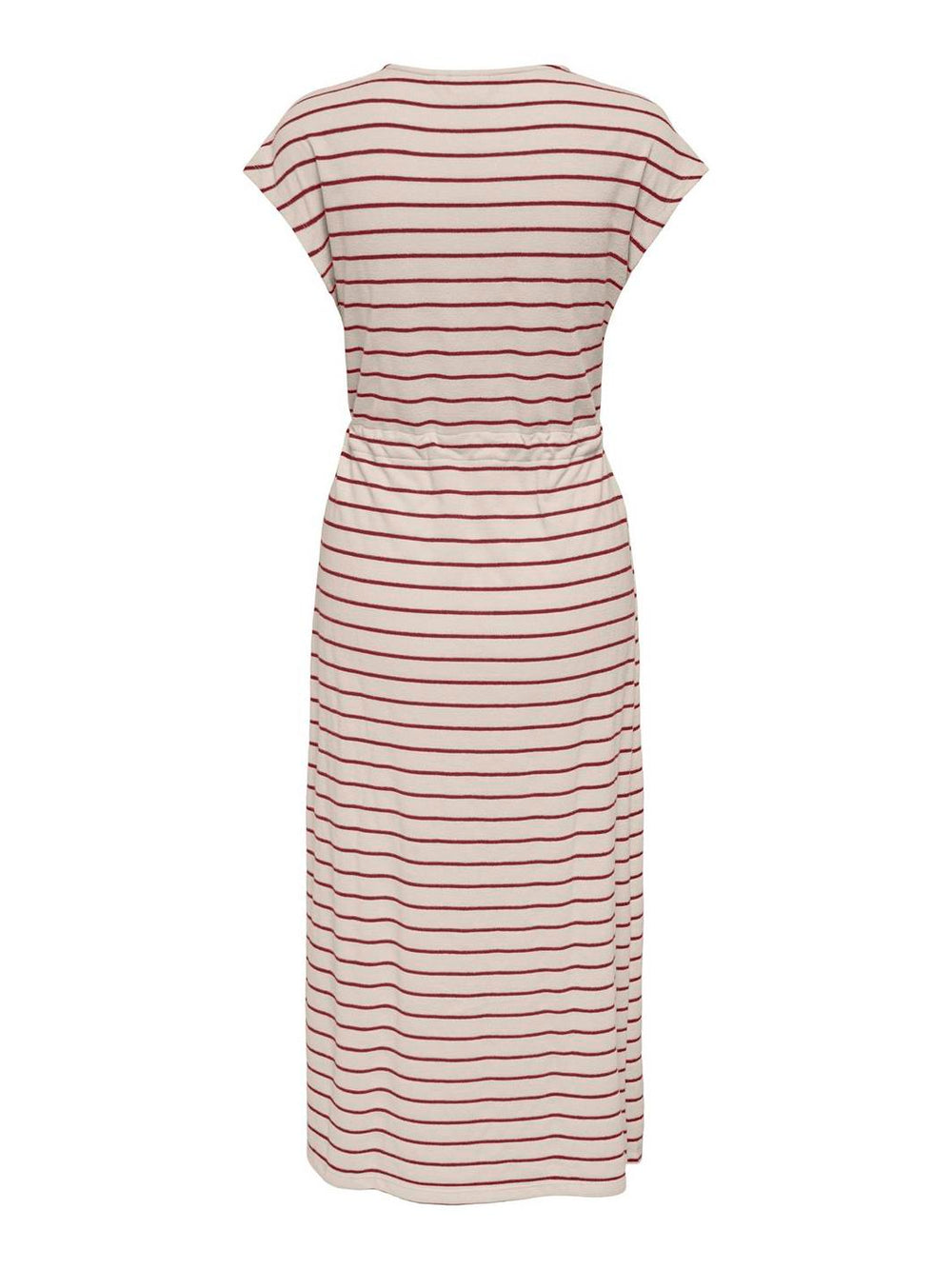 Only - Onljana S/S O-Neck Dress Swt - 4832805 Cloud Dancer Ruby Wine