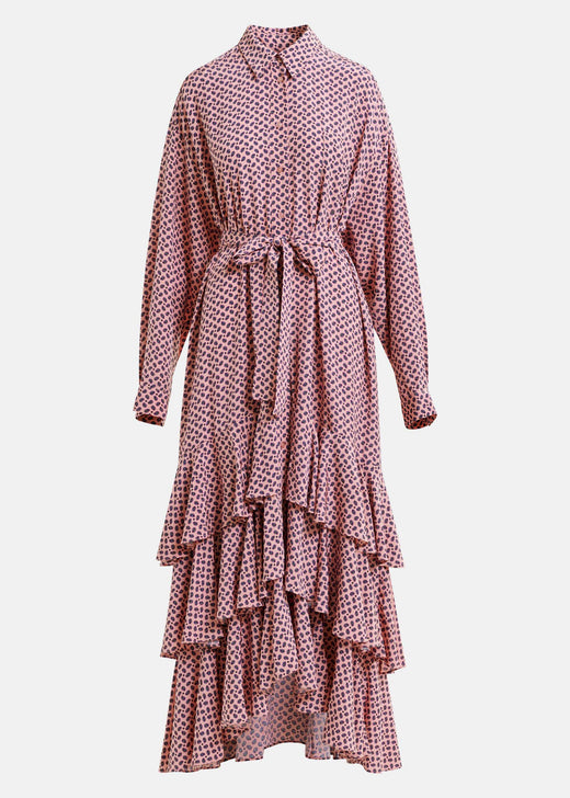 Essentiel Antwerp - Imagazine Tiered Ruffle Dressimagazine - Combo4 Sad Violet Kjoler 