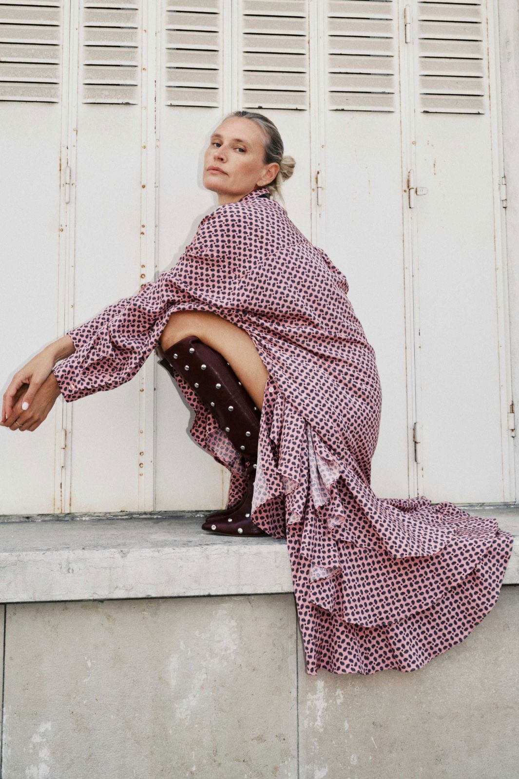 Essentiel Antwerp - Imagazine Tiered Ruffle Dressimagazine - Combo4 Sad Violet Kjoler 