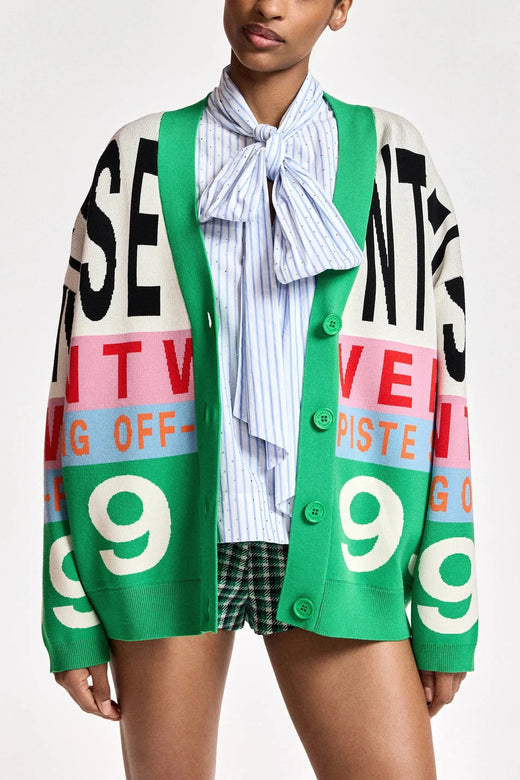 Essentiel Antwerp - Kreezer Jacquard Knit Jacket - K1ow Combo1 Off White Cardigans 