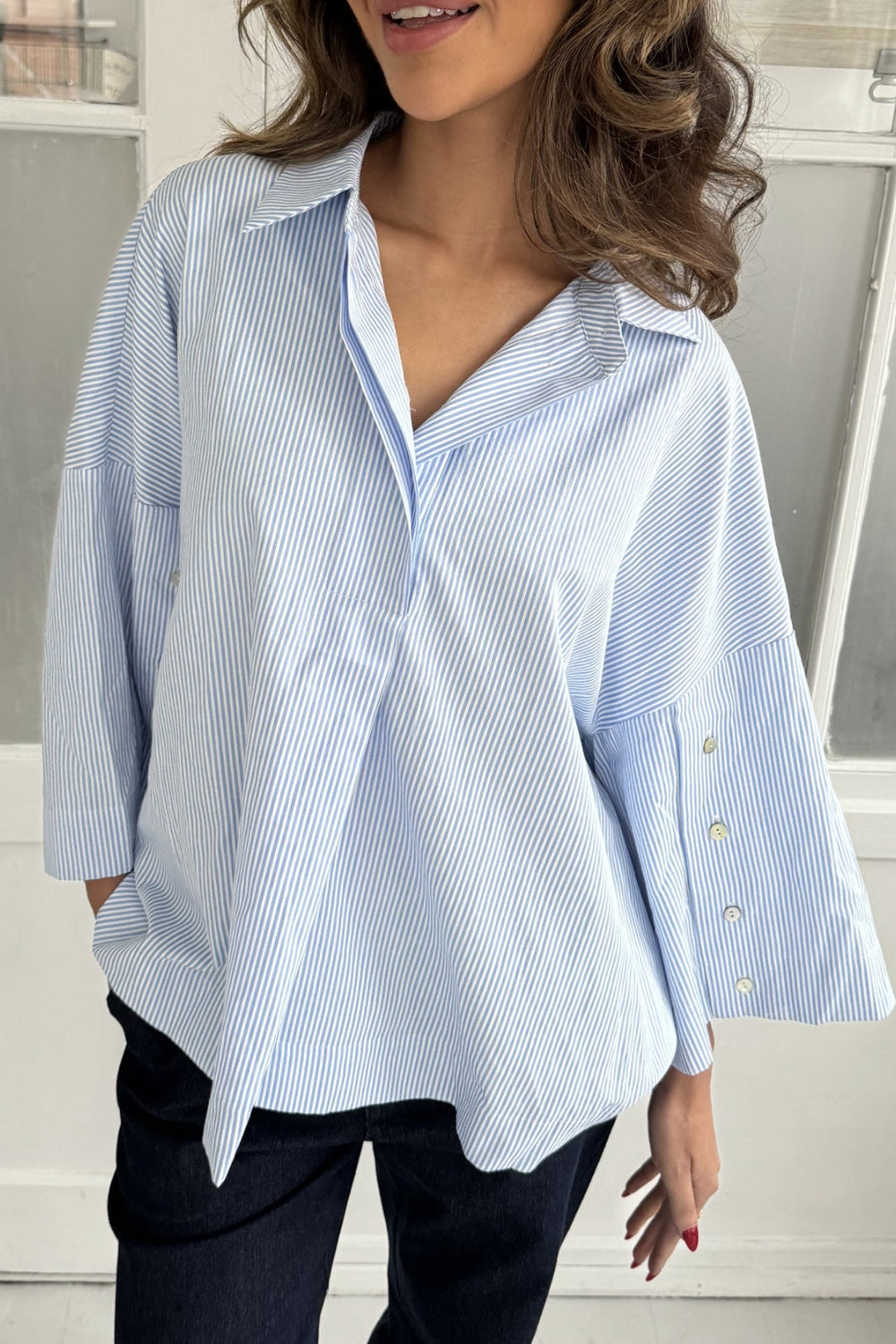 Forudbestilling - Continue - Klara Shirt 14935 - Blue Stripe