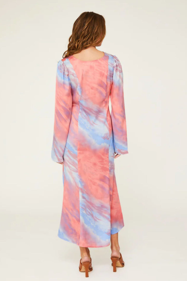 Forudbestilling - A-View - Carina Dress - 256 Coral/Blue Kjoler 