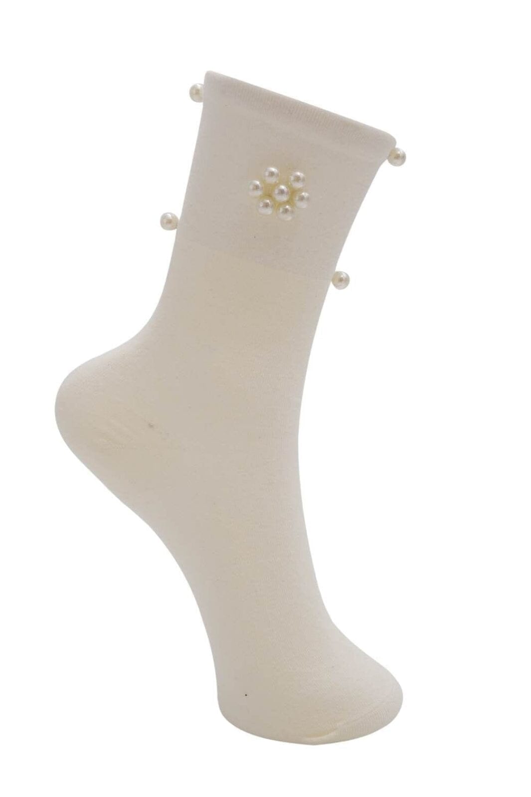 Forudbestilling - Black Colour - Bcdiva Pearl Sock 4355 - Off White Strømper 