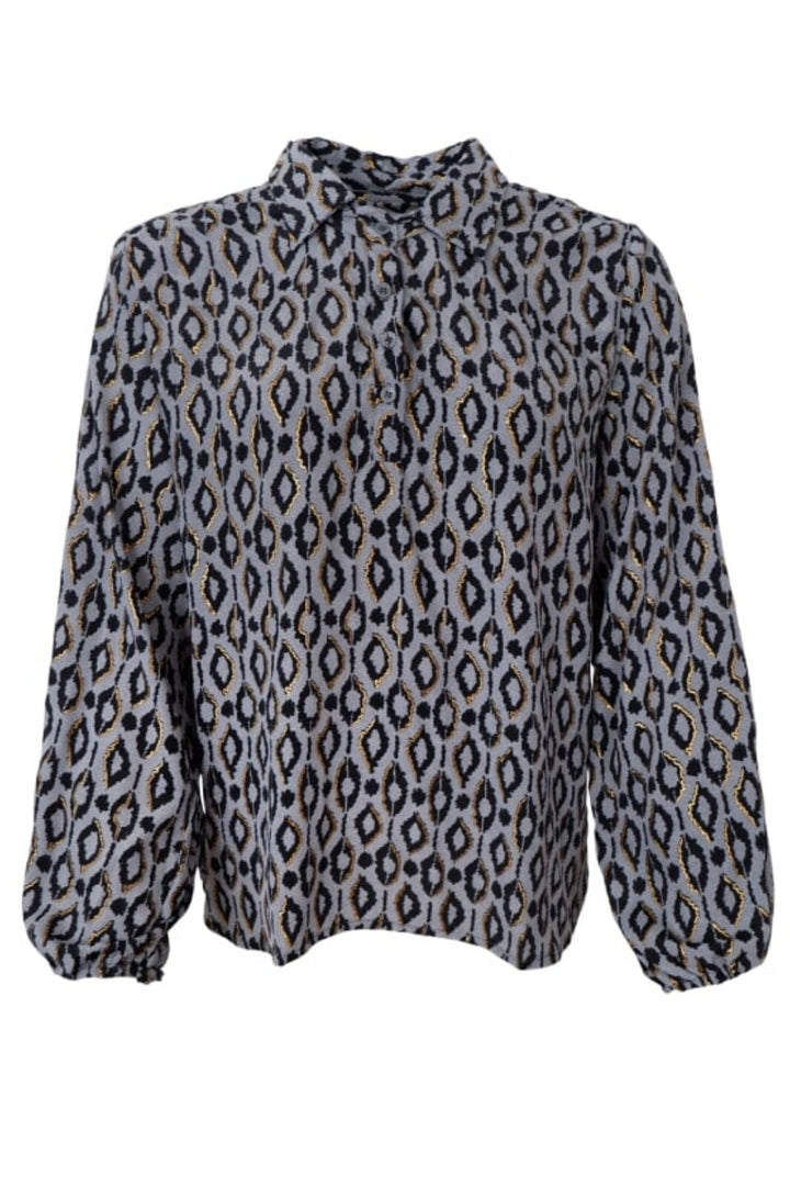 Forudbestilling - Black Colour - Bcluna Blouse With Collar - Steel Grey Bluser 