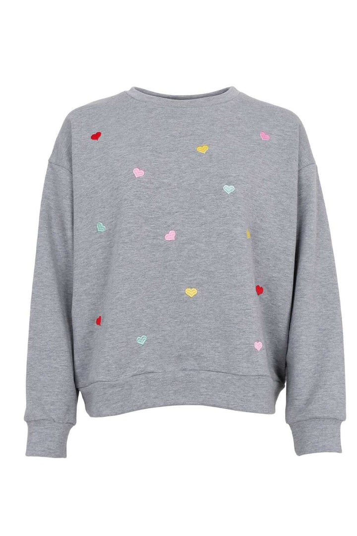 Black Colour - Bcsita Heart Sweatshirt 40863 - Grey