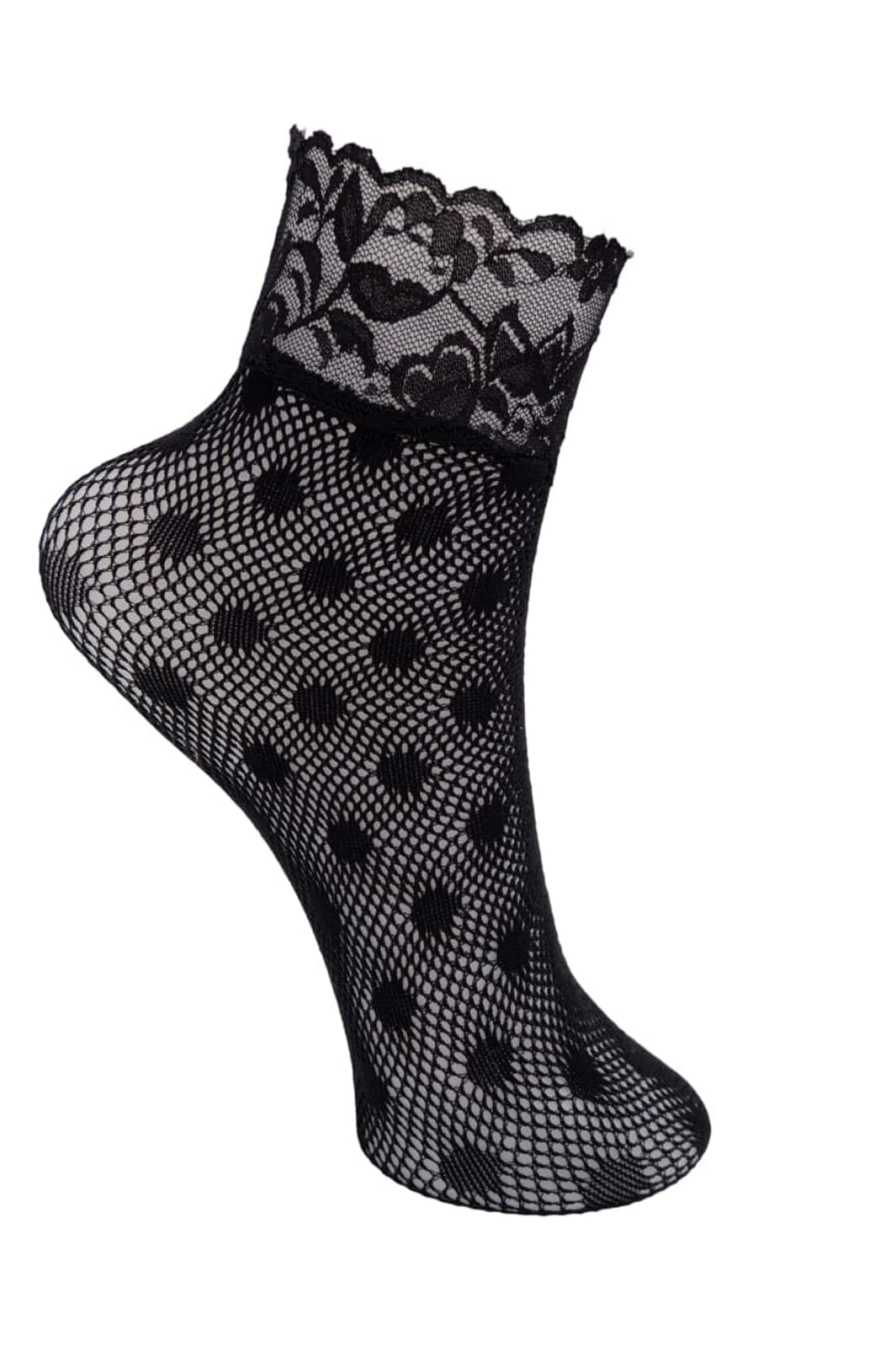 Black Colour - Bctera Anclet Dot Sock 4352 - Black
