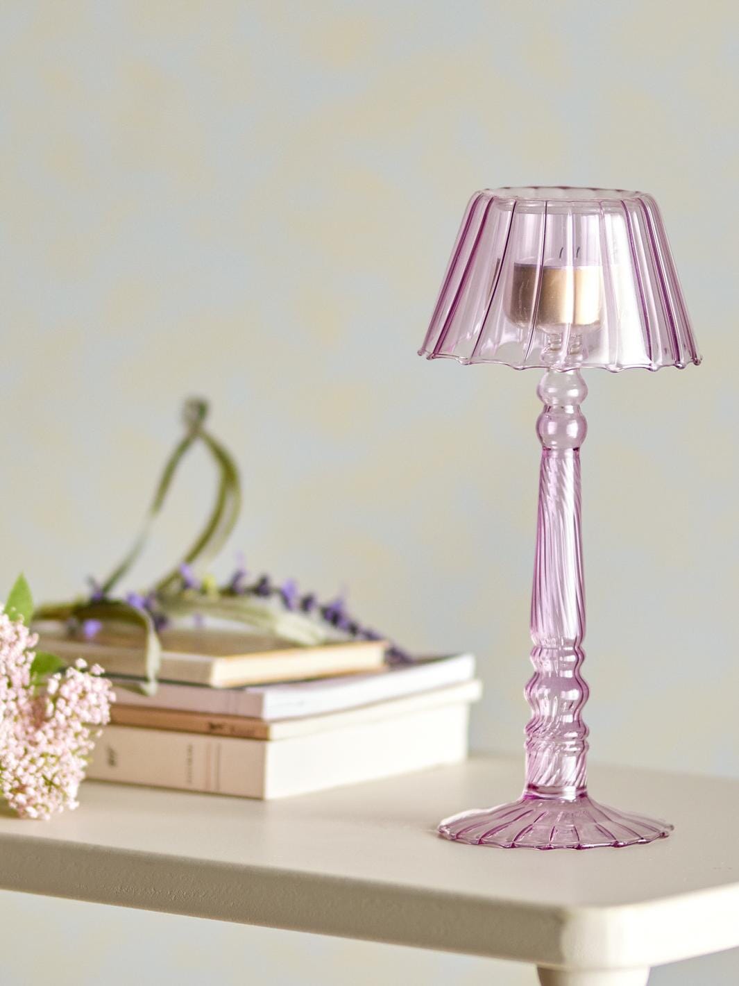 Bloomingville - Cisco Fyrfadsstage, Rosa, Glas 82061722 - Rose