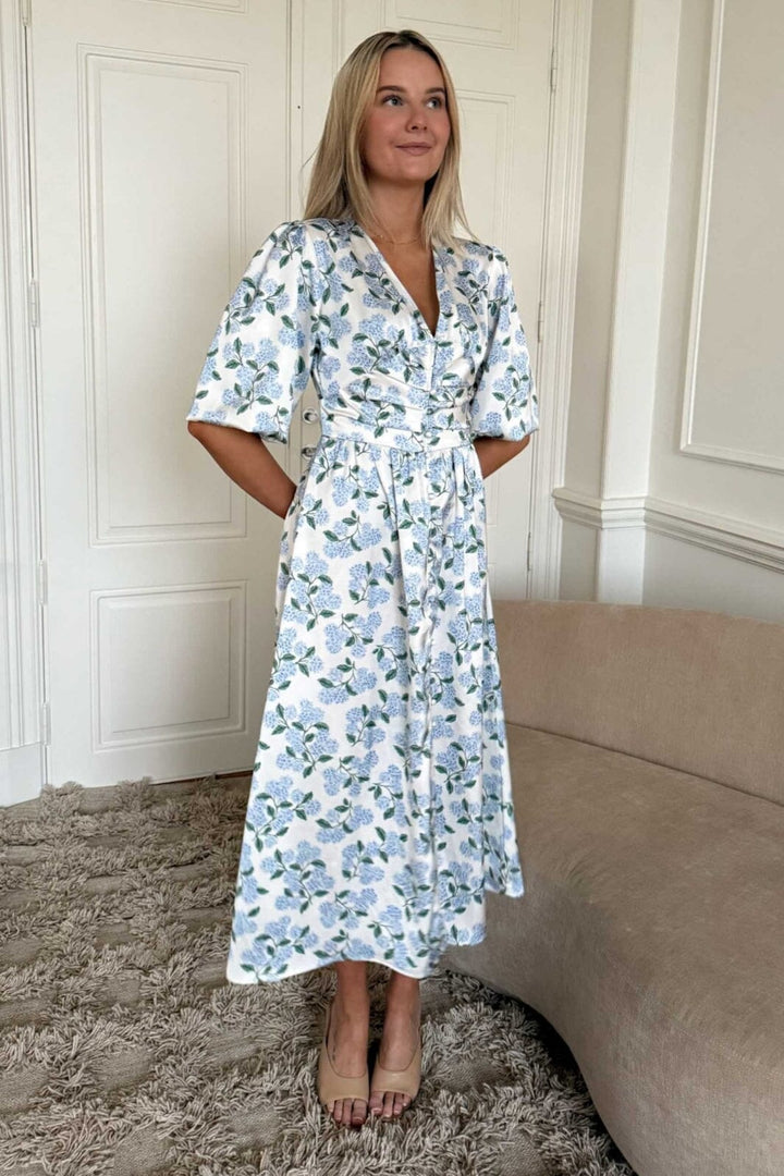 BYIC - Adelic Long Dress A2327 - Blue Hydrangea Print