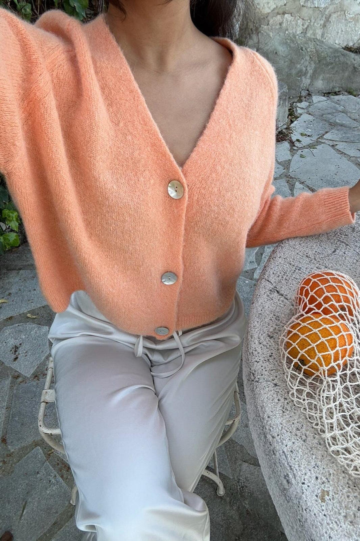 Forudbestilling - BYIC - Vickyic Cardigan 3339 - Orange Strikbluser 