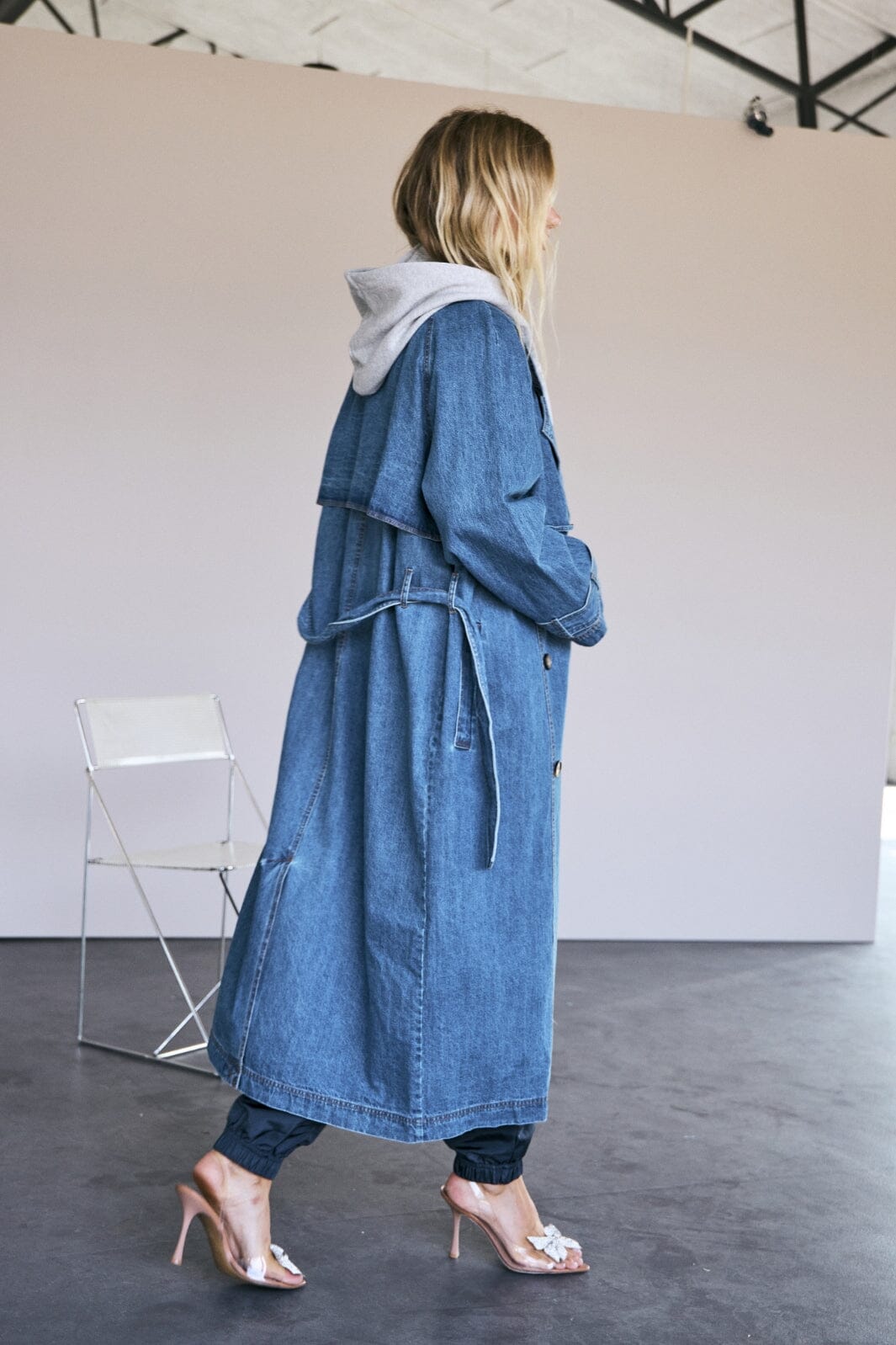 Forudbestilling - Co´couture - Delinacc Denim Trench Coat 30269 - 555 Dark Denim