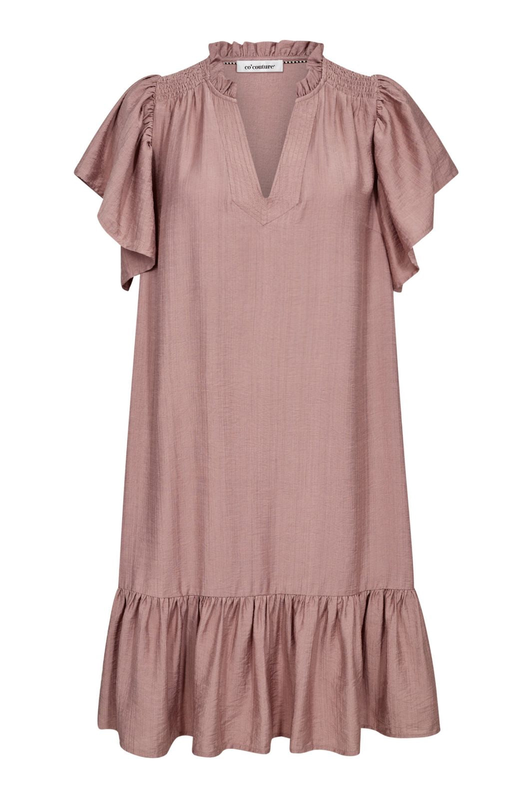 Forudbestilling - Co´Couture - Heracc Crop Ss Frill Dress 36479 - 103 - Old Rose Kjoler 