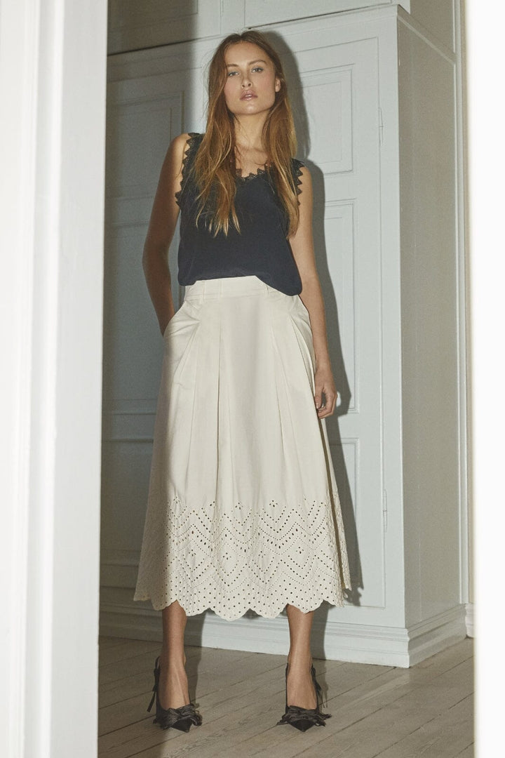 Forudbestilling - Co´Couture - Poppycc Anglaise Skirt 34203 - 199 - Bone Nederdele 