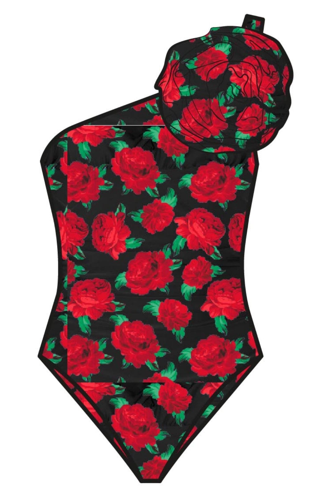 Forudbestilling - Cras - Carrie Swimsuit - 8054 Black Roses Badedragter 