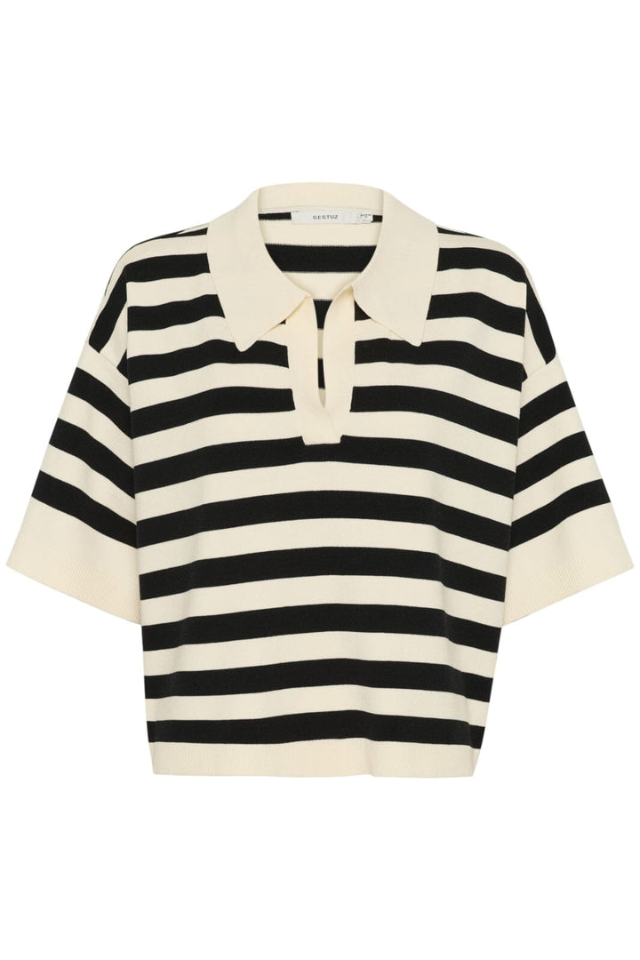 Gestuz - Gzalli Pullover 10910128 - 107569 - Black/Ivory Striped