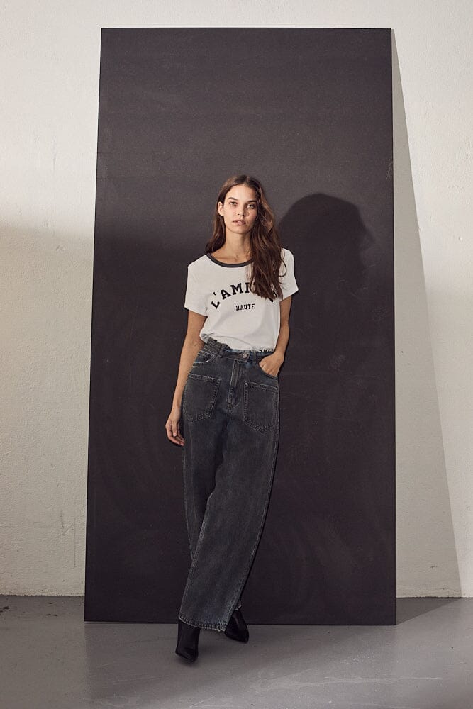 Forudbestilling - Haute L'Amitié - Flip Waist Pocket Jeans HL10228 - Black Jeans 