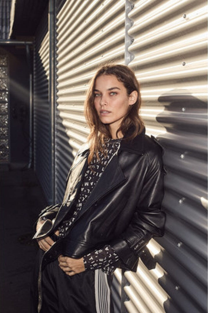 Forudbestilling - Haute L'Amitié - Leather Trench Jacket HL10165 - Black Jakker 