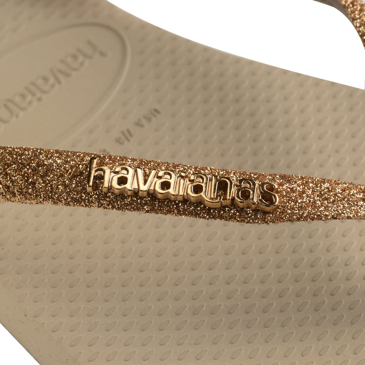 Forudbestilling - Havaianas - Slim Glitter II - Sand/GoldenLightMeta Badesandaler 