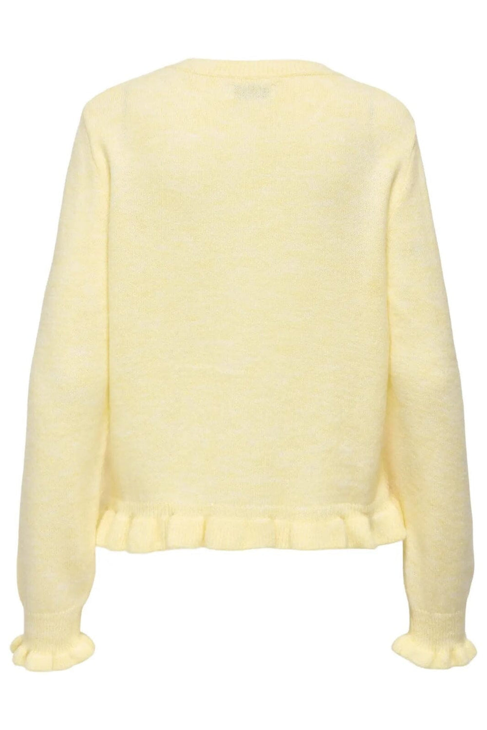 JDY - Jdyletty L/S On Frill Cardigan Knt - 4938321 Pastel Yellow Melange