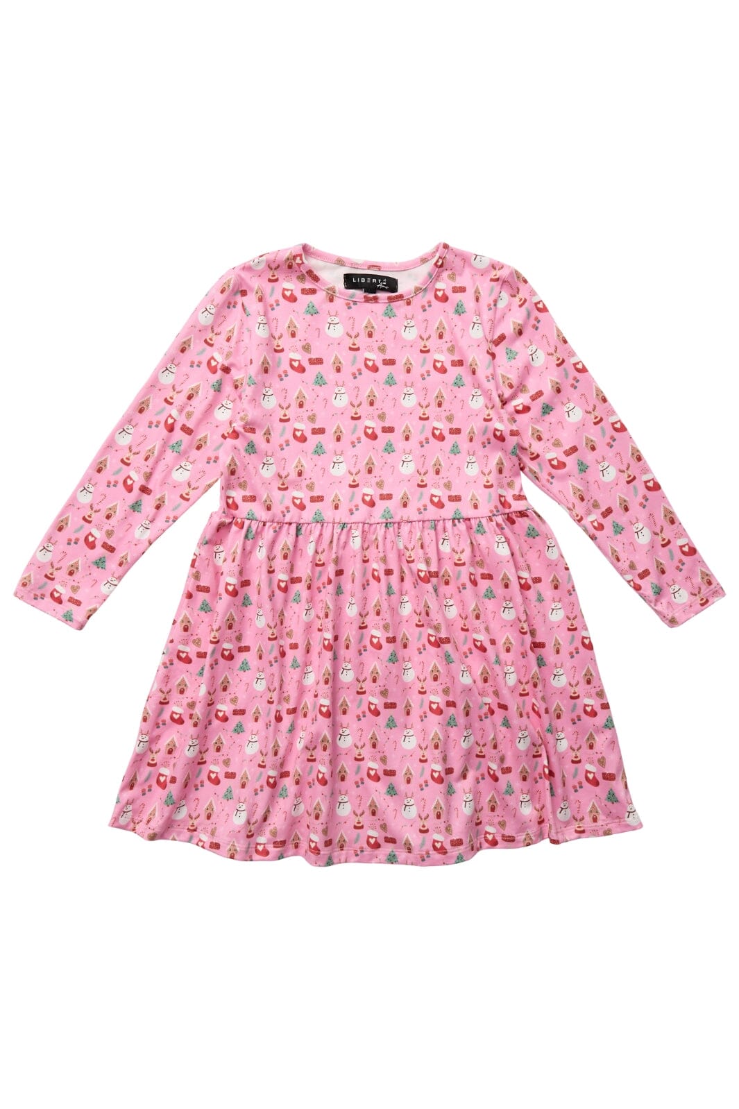 Forudbestilling - Liberté Ami - Alma-Ls-Babydoll-Dress (Kids) - Christmas Time Pink X-Mas23 Kjoler 