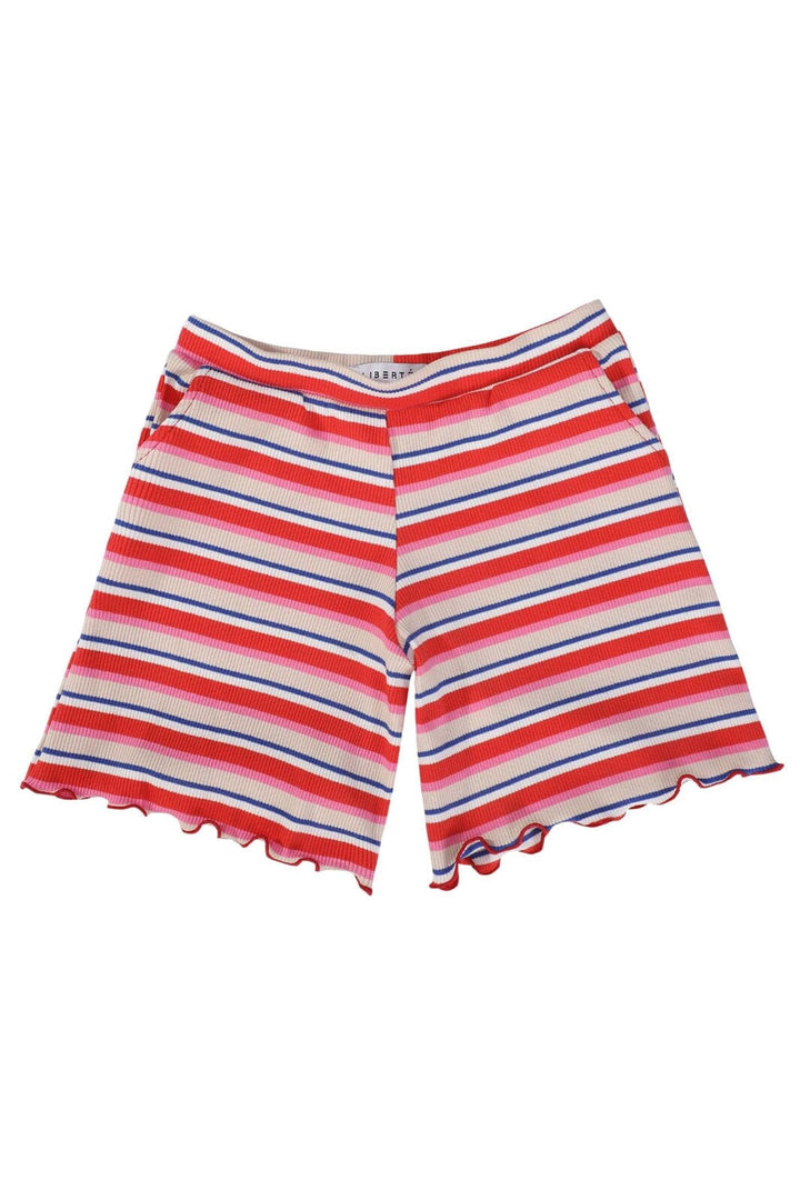 Liberte Ami - Natalia-Shorts-Kids 21234 - Creme Orange Blue Stripe