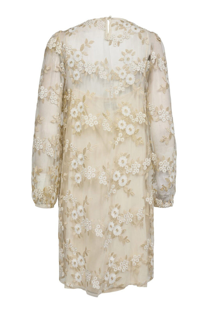 Forudbestilling - Liberte - Dolly-Ls-Dress - Creme Gold Flower (April) Kjoler 