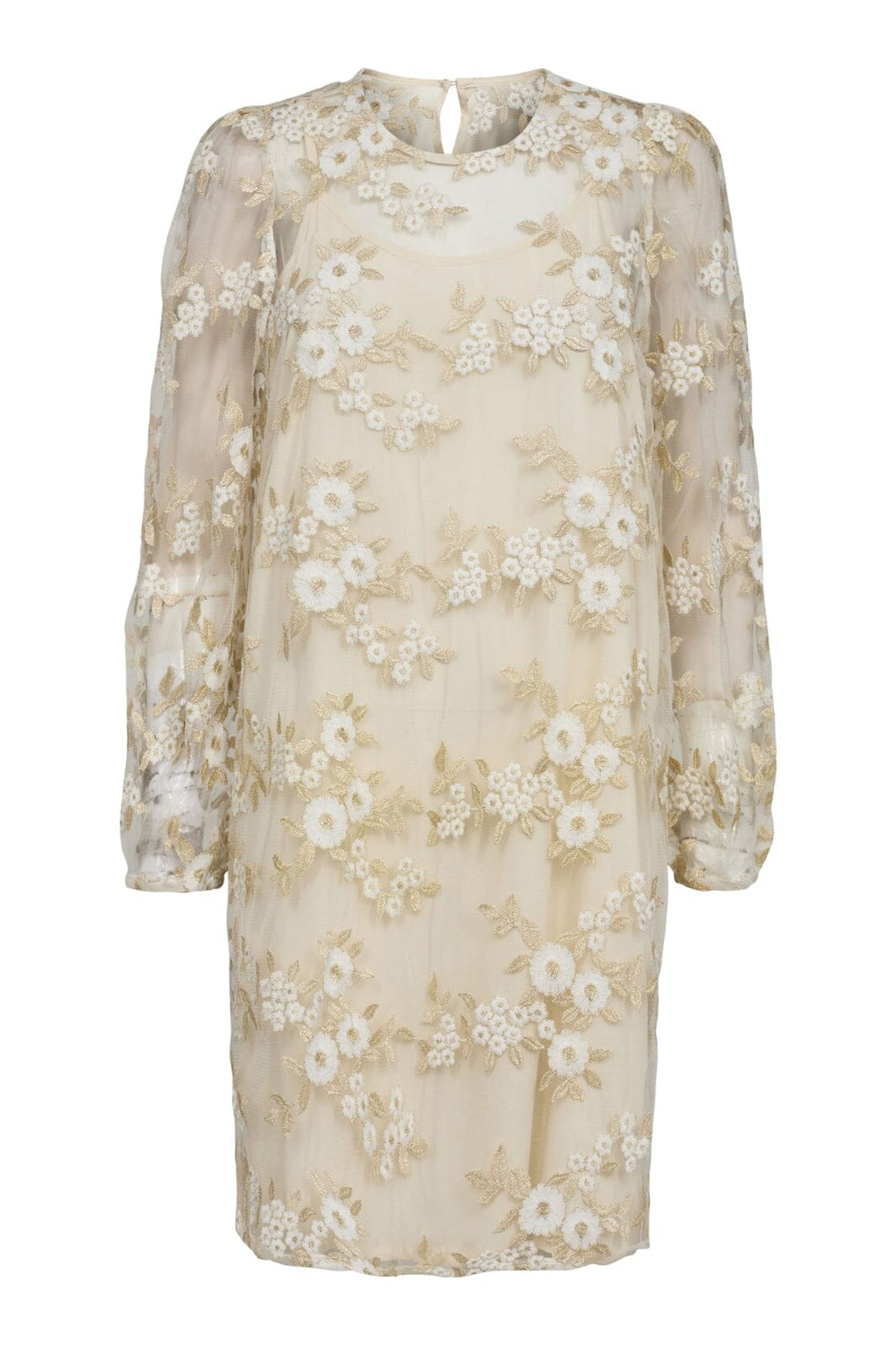 Forudbestilling - Liberte - Dolly-Ls-Dress - Creme Gold Flower (April) Kjoler 