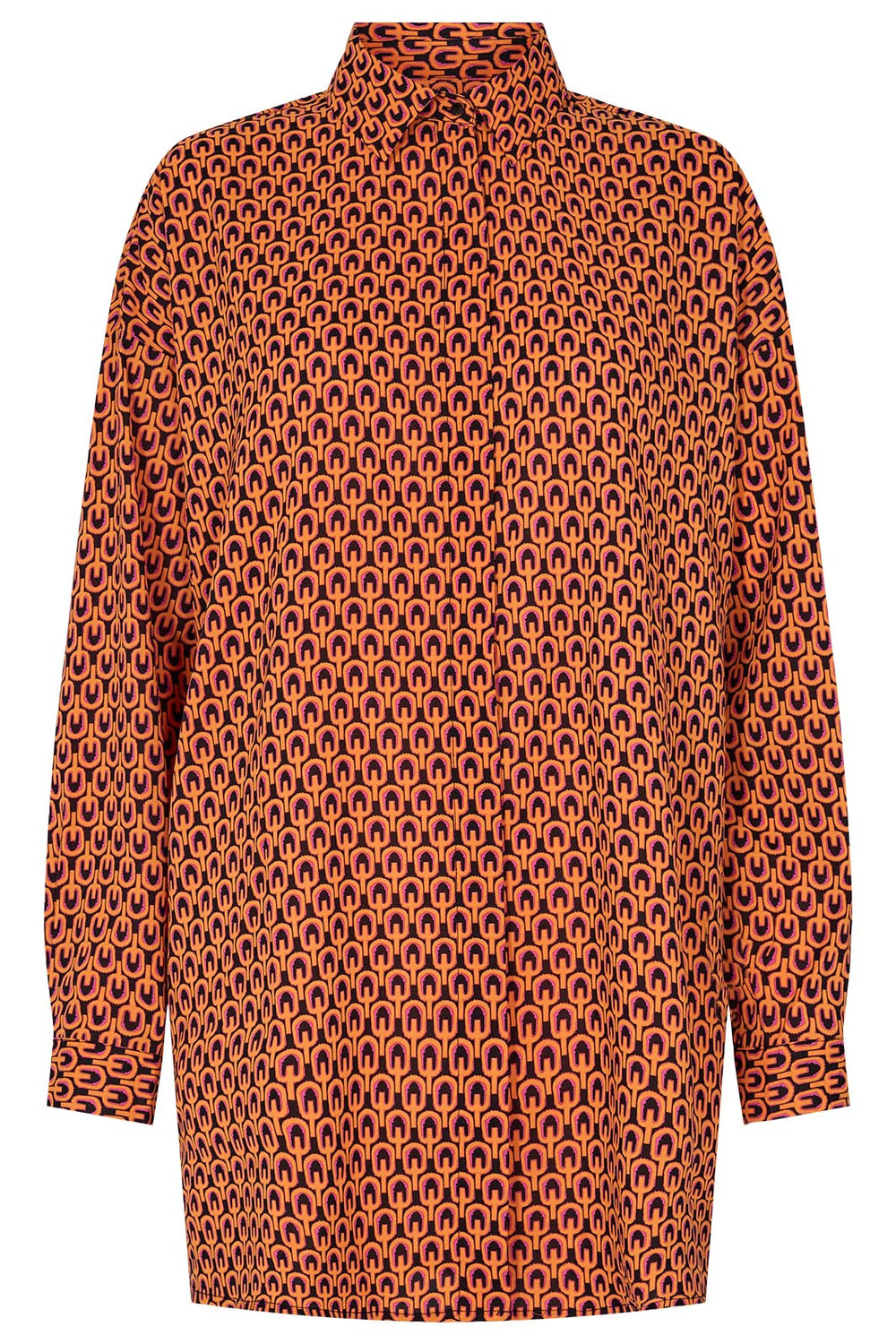 Forudbestilling - Liberte - Edna-Ls-Shirt - Black Orange (Juni) Skjorter 