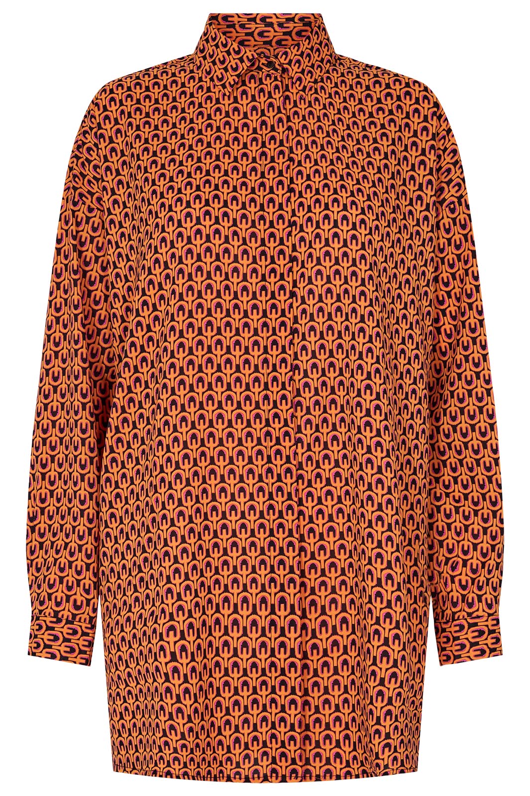 Forudbestilling - Liberte - Edna-Ls-Shirt - Black Orange (Juni) Skjorter 