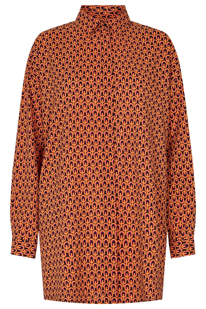 Forudbestilling - Liberte - Edna-Ls-Shirt - Black Orange (Juni) Skjorter 