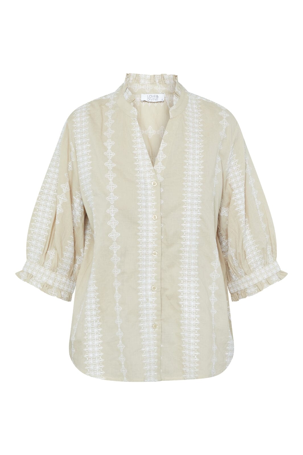 Forudbestilling - Love & Divine - Love1298 18520 - 802 - Sand/White Skjorter 